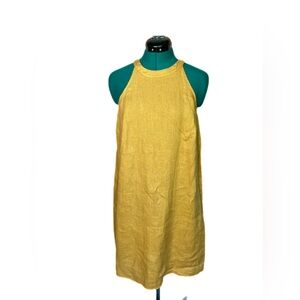 Sigrid Olsen 100% Linen Sleeveless Halter Neck Shift Dress Size Small